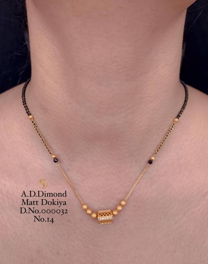 AD Diamond Golden Dokiya Mangalsutra 4 Wholesale Price In Surat
